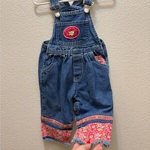 Vintage Floral Denim Overalls